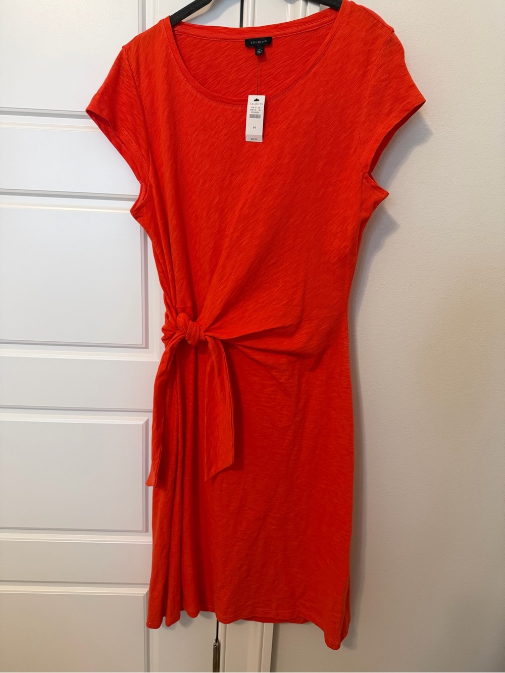 Talbots Knot-Front Orange Dress